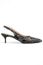 Hakiki Deri Stiletto 35-36-37-38-39-40-41-42-43 Numara Kadın Ayakkabı Siyah Yılan