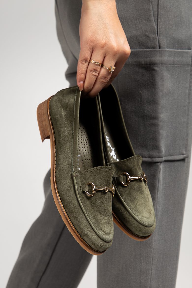 Hakiki Deri 33-34-35-36 Numaradan 41-42-43-44-45 Numaraya Kadar Kadın Ayakkabı Yeşil Süet resmi