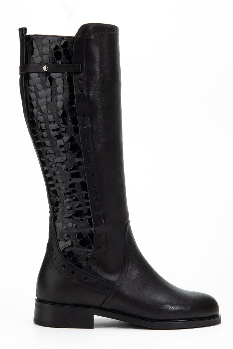 Hakiki Deri 33-34-35 Numaradan 41-42-43-44-45 Numaraya Kadar Kadın Kışlık Çizme Siyah resmi