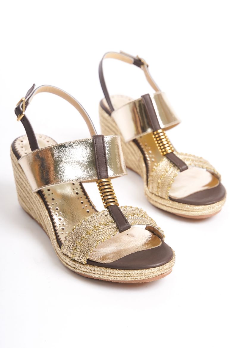 Hakiki Deri Topuklu Gelinlik 33-34-35-41-42-43-44 -45 Numara Sandalet kahve multi resmi