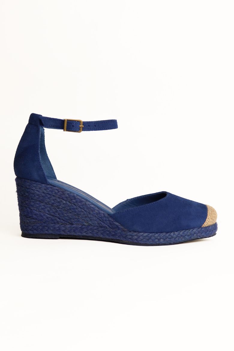 Hakiki Deri Topuklu Kadın Sandalet 34-35-41-42-43-44 Numara mavi süet resmi