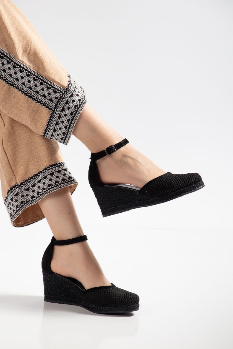 Triko Espadril Kadın Sandalet Siyah resmi