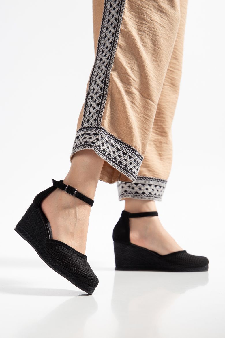 Triko Espadril Kadın Sandalet Siyah resmi