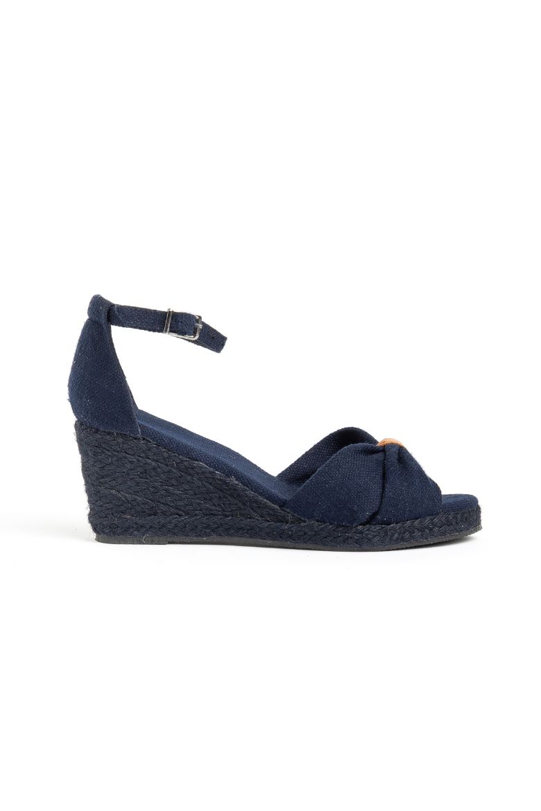 Keten 33-34-35 41-42-43-44-45 Numara Kadın Sandalet Lacivert resmi