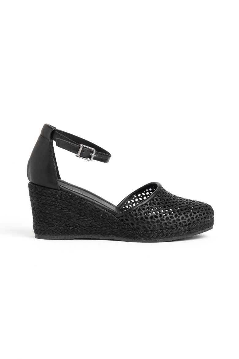 Hakiki Deri Espadril 33-34- 42-43-44-45 Numara Kadın Sandalet Siyah resmi