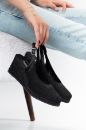 Triko Espadril 33-34 'ten 42-43-44-45 'e Kadar Kadın Sandalet Siyah