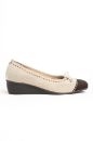 %100 Triko Dolgu Topuk Comfort 33-34-35 ten 41-42 Numaraya Kadar Kadın Ayakkabı Bej