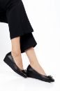 Hakiki Deri Dolgu Topuk Comfort 33-34-35 ten 41-42 Numaraya Kadar Kadın Ayakkabı Siyah